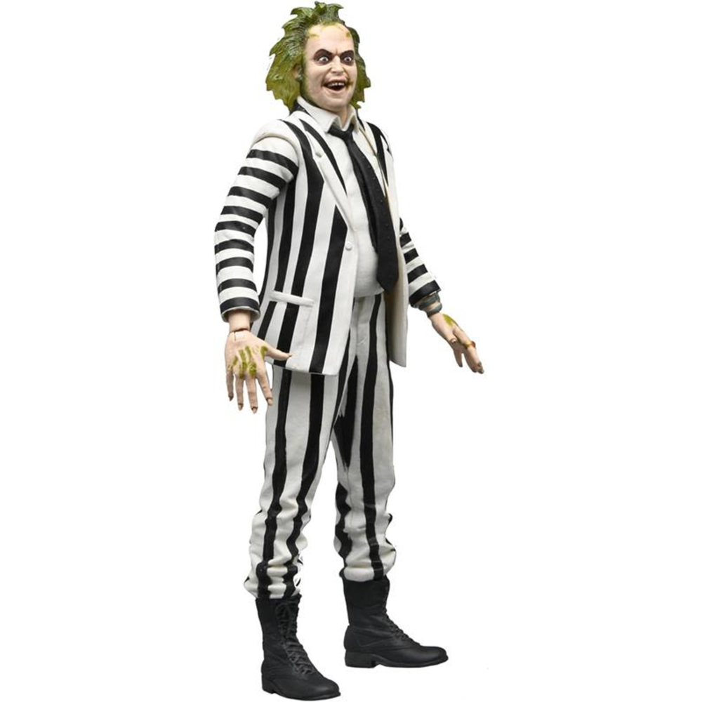 NECA Beetlejuice 7" Figure B&W Striped Suit Beetlejuice Image 1