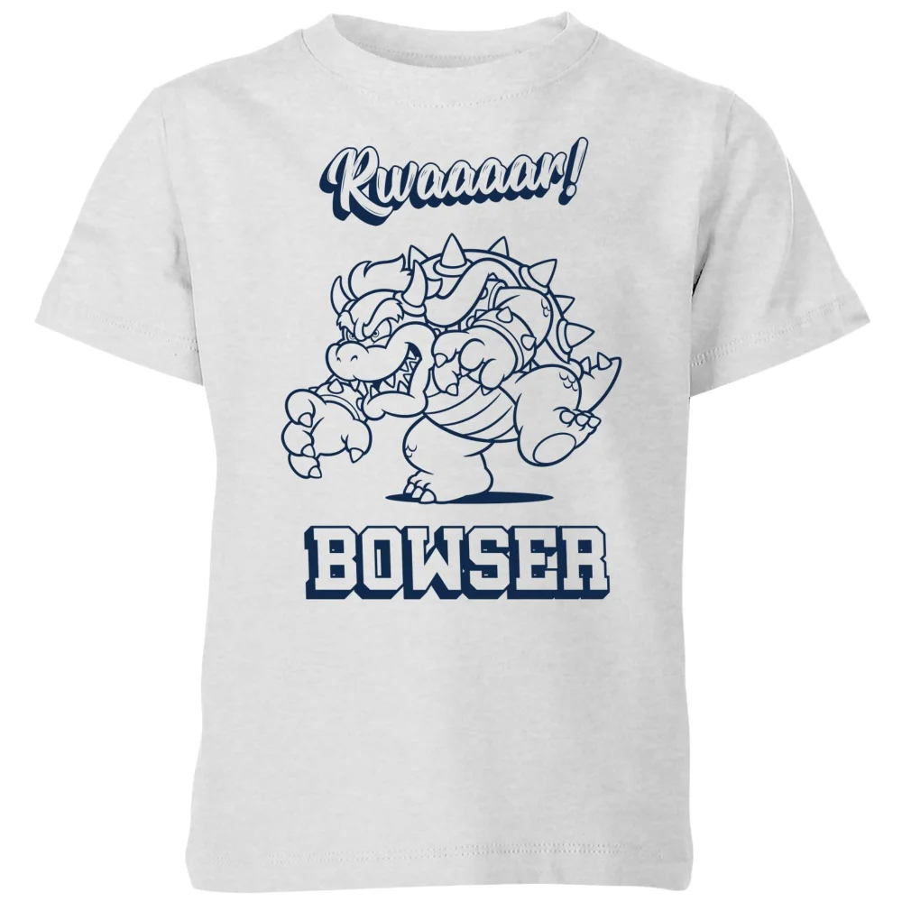 Nintendo Super Mario Bowser Rwaaar Kids' T-Shirt - Grey - 3-4 ans Image 1