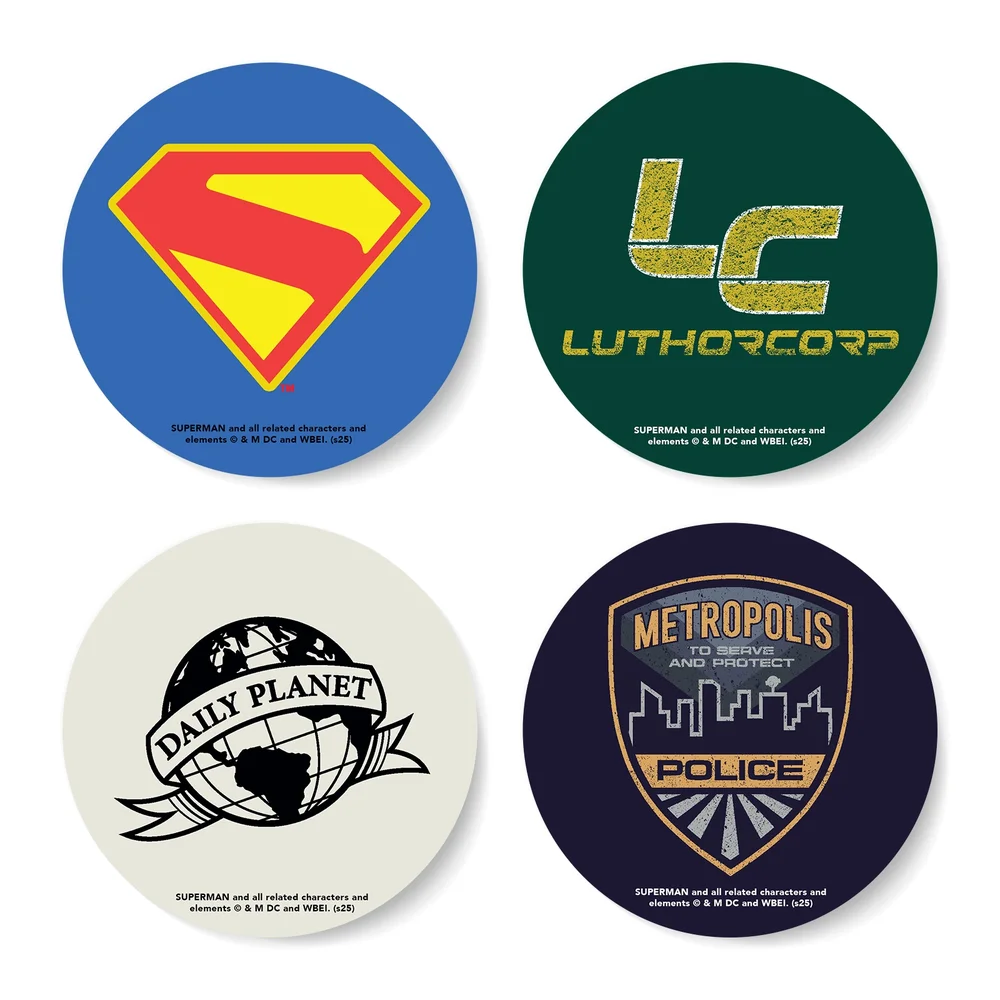 DC Comics Superman Logo Round Coaster Set Image 1