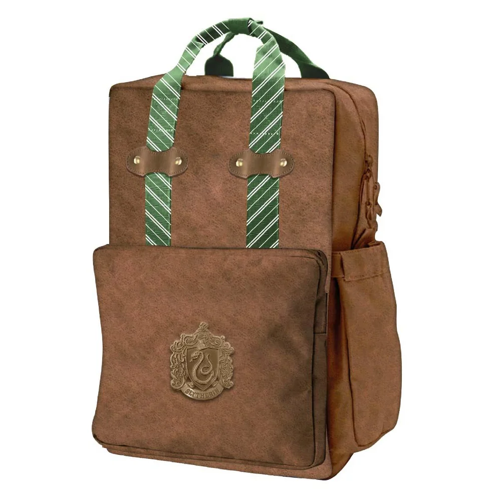 Harry Potter Slytherin Faux Leather Casual Fashion Backpack Image 1