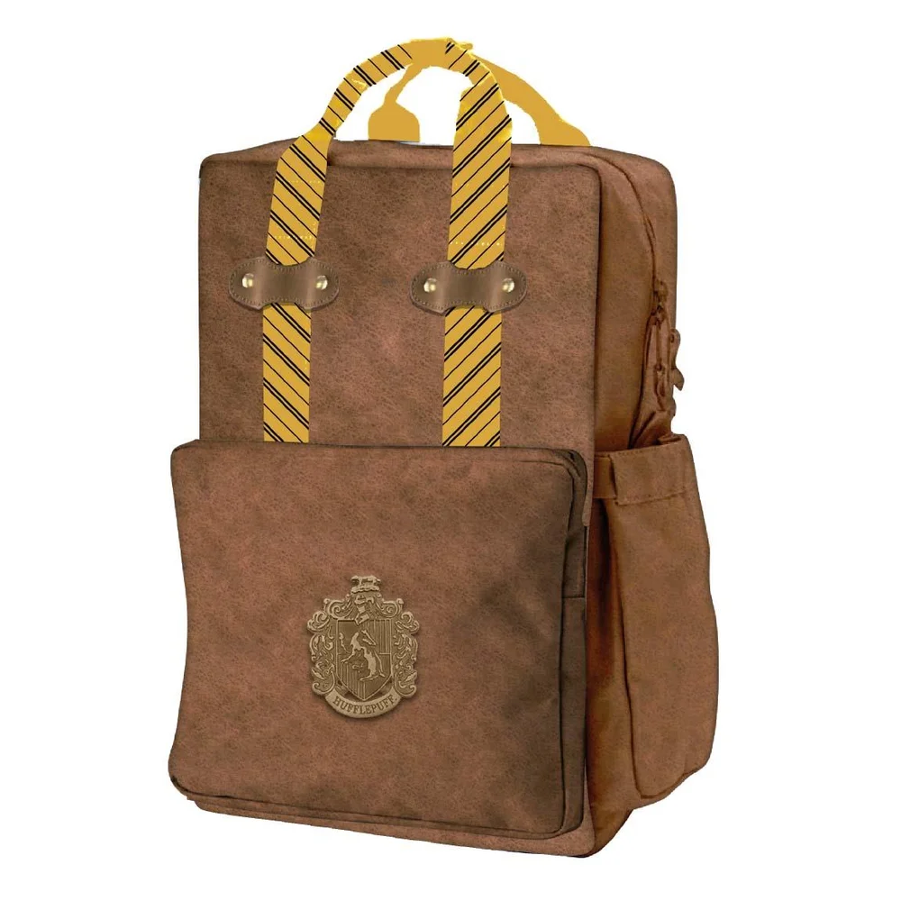 Harry Potter Hufflepuff Faux Leather Casual Fashion Backpack Image 1