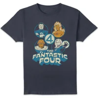 Marvel Fantastic Four Hero Badges Unisex T-Shirt - Navy