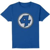 Marvel Fantastic Four Distressed Retro Logo Unisex T-Shirt - Blue - undefined undefined