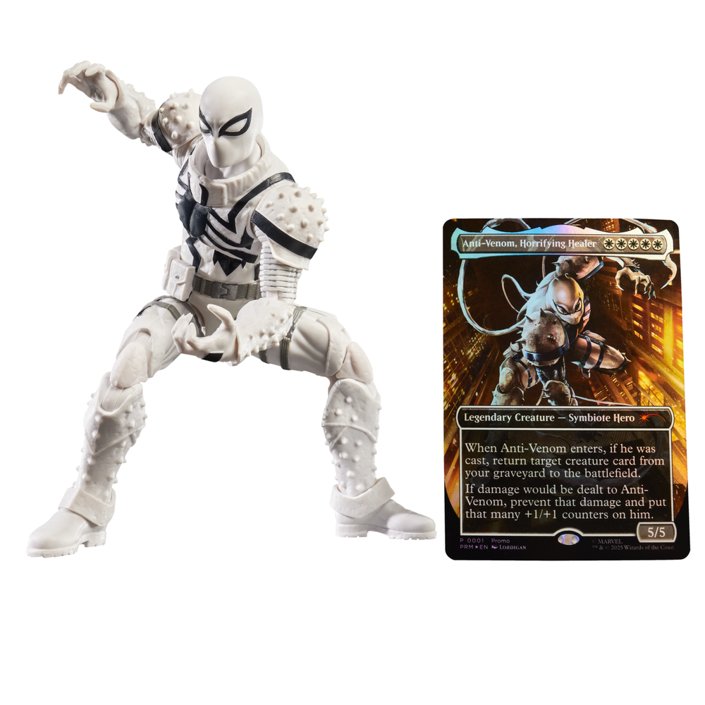Hasbro Marvel Legends Spider-Man x Magic: The Gathering Agent Anti-Venom 6" Action Figure & Trading Card Image 1
