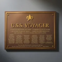 Star Trek U.S.S. Voyager NCC-74656 Dedication Polyresin Plaque (14")