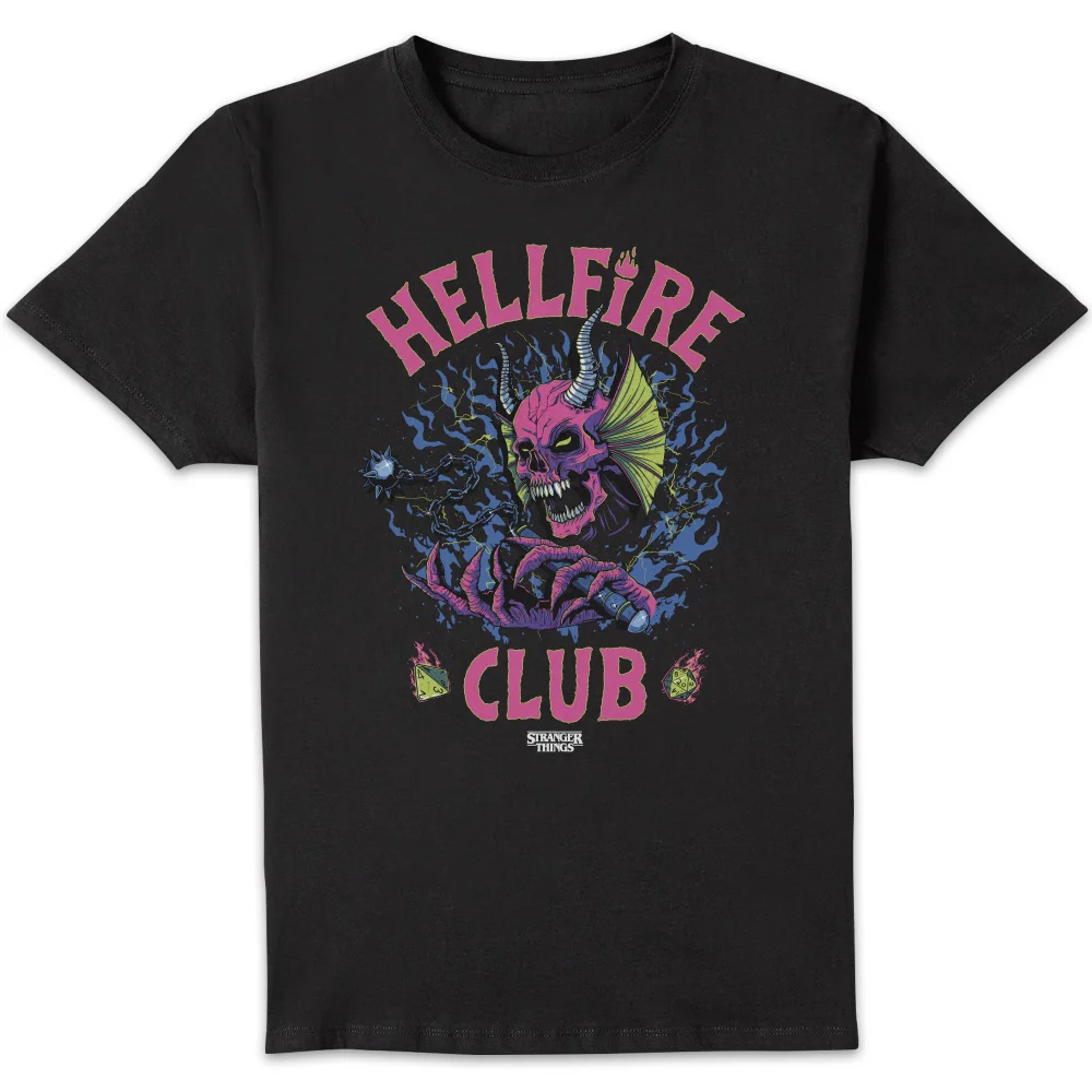 Stranger Things Hellfire Club Skull Unisex T-Shirt - Black - S Image 1