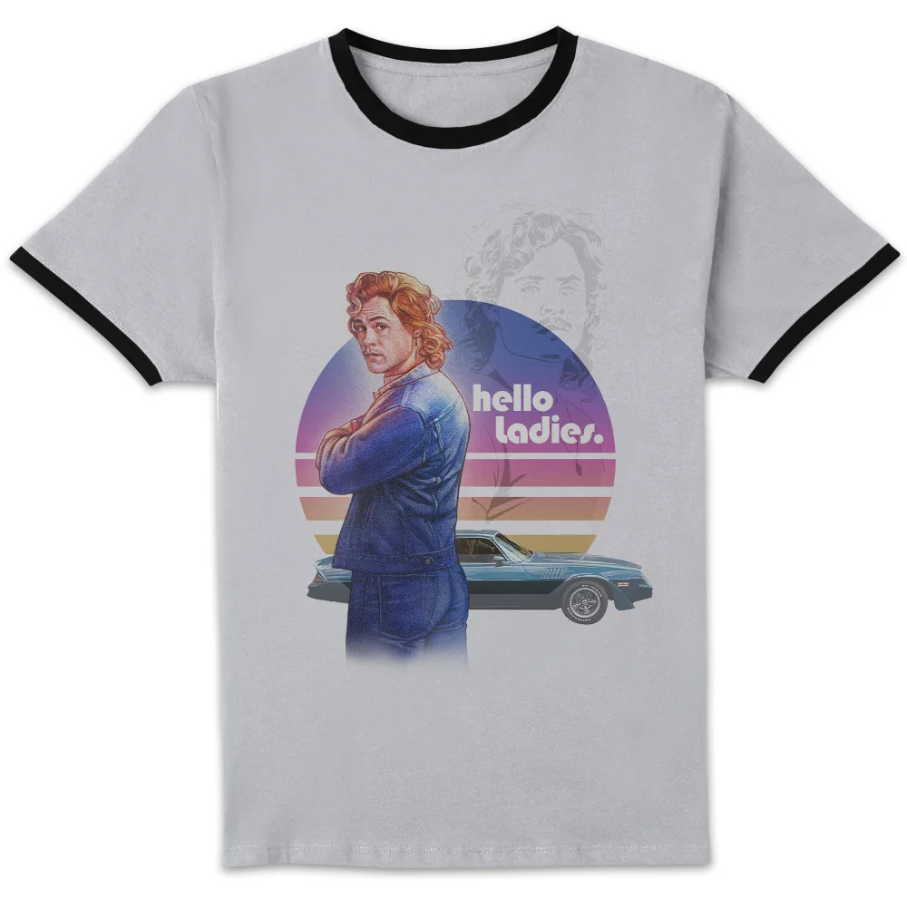 Stranger Things Hello Ladies Unisex Ringer T-Shirt - White/Black - S Image 1