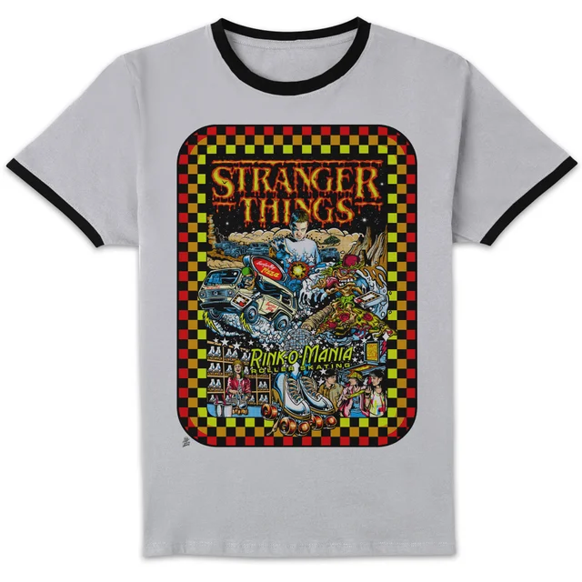 Stranger Things Stranger Things Retro Racer Unisex Ringer T-Shirt - White/Black
