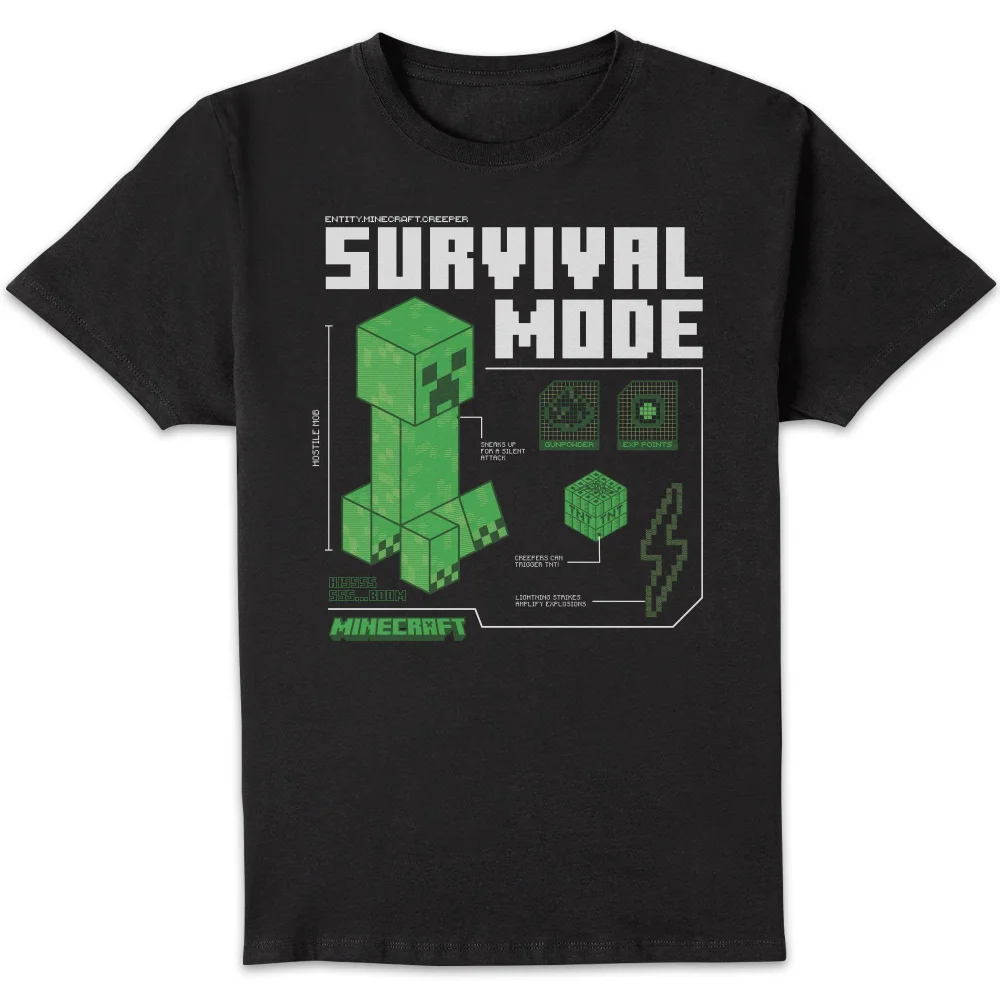 Minecraft Survival Unisex T-Shirt - Black - S Image 1