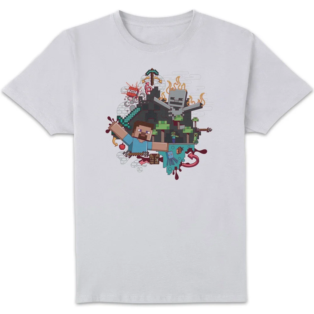 Minecraft Wall Art Unisex T-Shirt - White - M Image 1