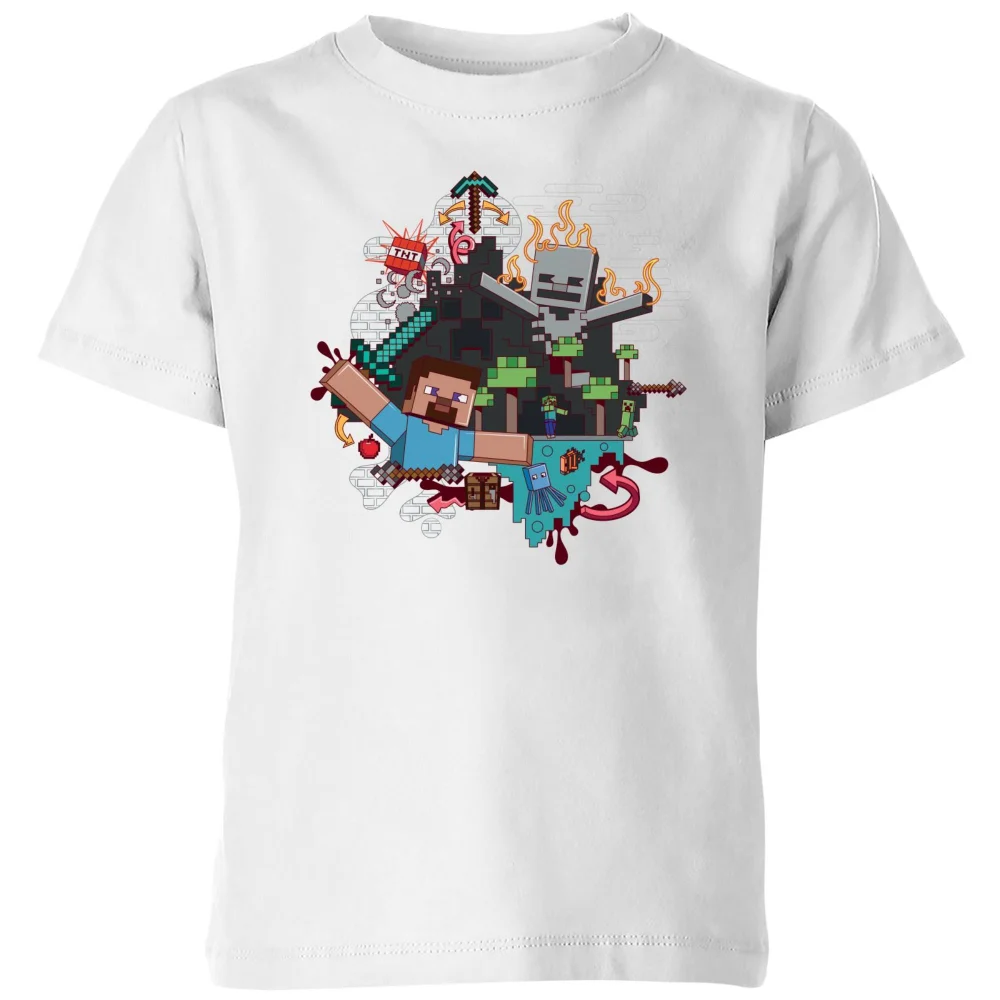 Minecraft Wall Art Kids' T-Shirt - White - 3-4 ans Image 1