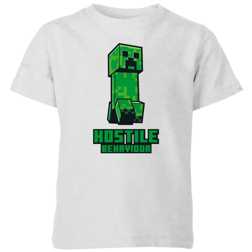 Minecraft Hostile Behaviour Kids' T-Shirt - Grey - 3-4 ans Image 1