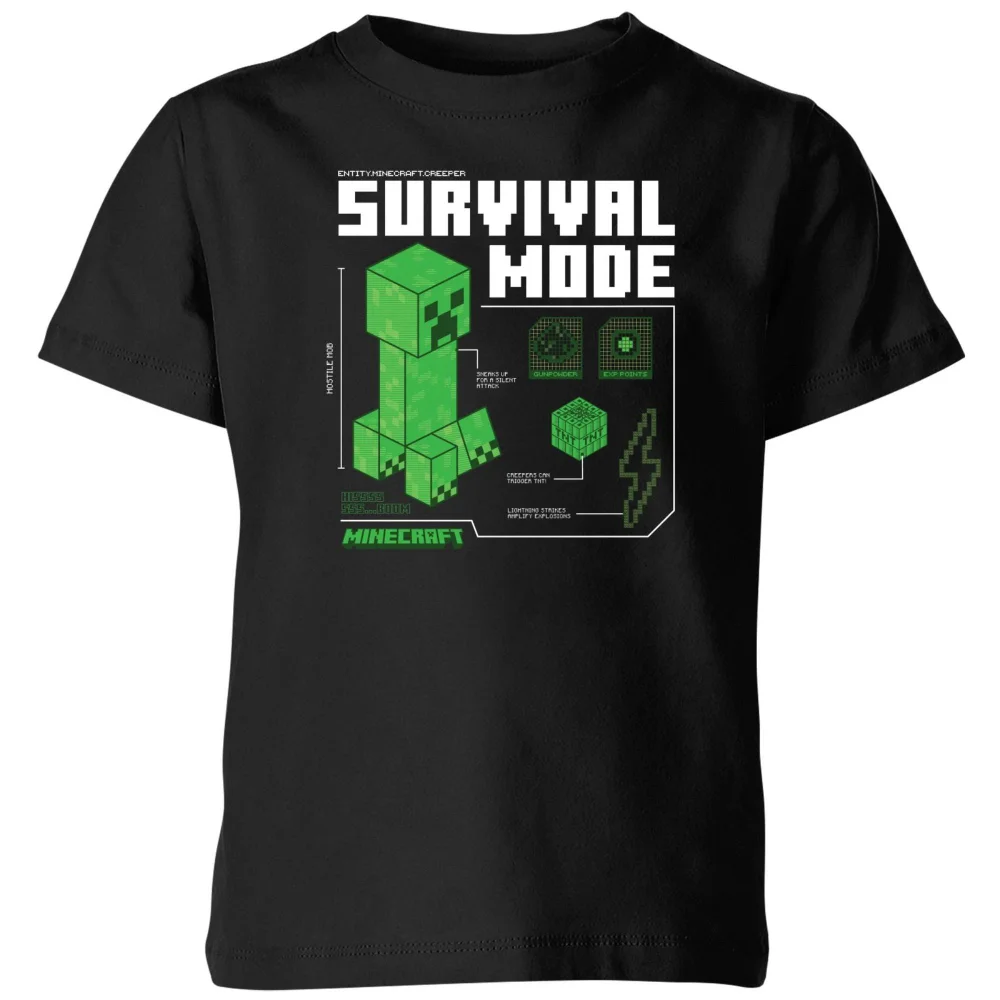 Minecraft Survival Kids' T-Shirt - Black - 3-4 ans Image 1