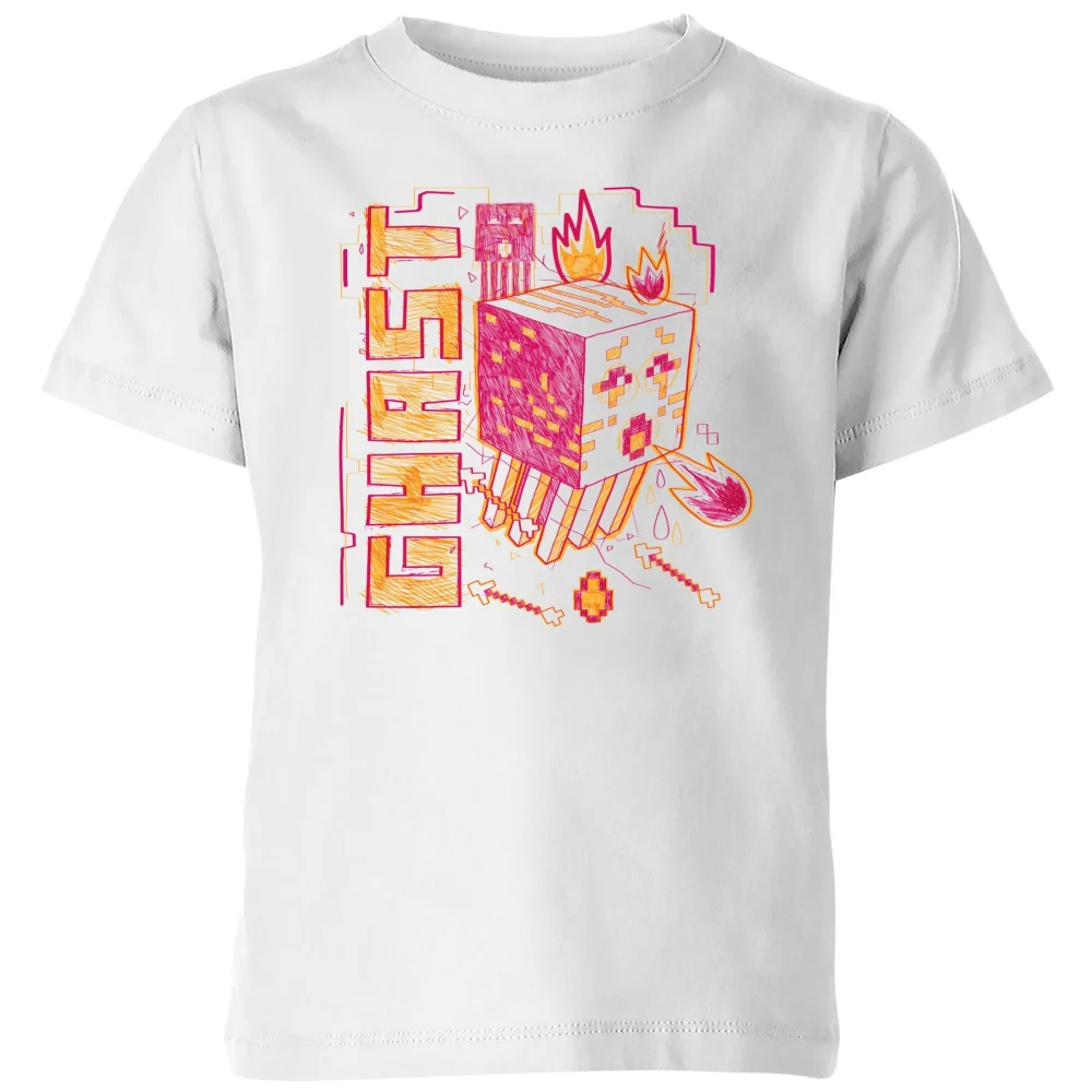 Minecraft Drawing Ghast Kids' T-Shirt - White - 3-4 ans Image 1