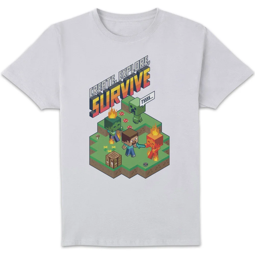 Minecraft Scene Unisex T-Shirt - White - S Image 1