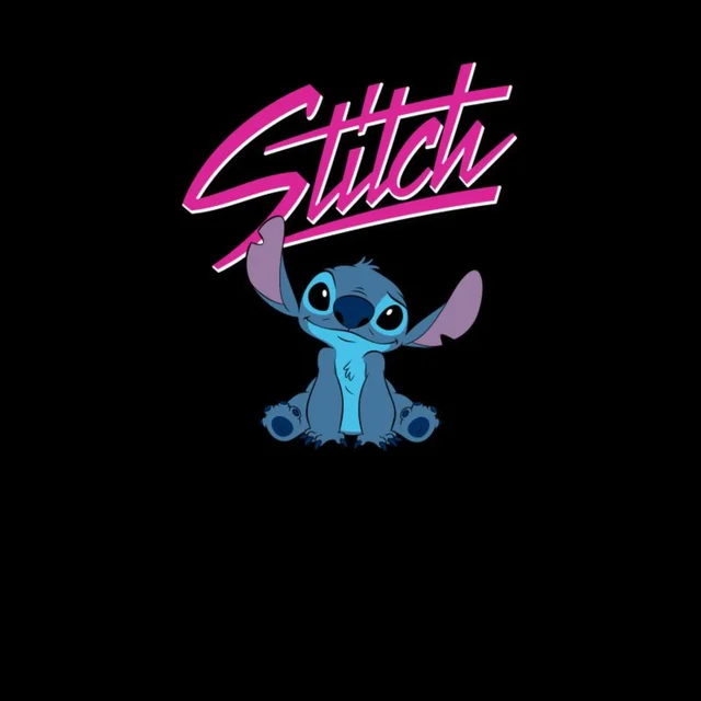 Disney Stitch Script Unisex T-Shirt - Black