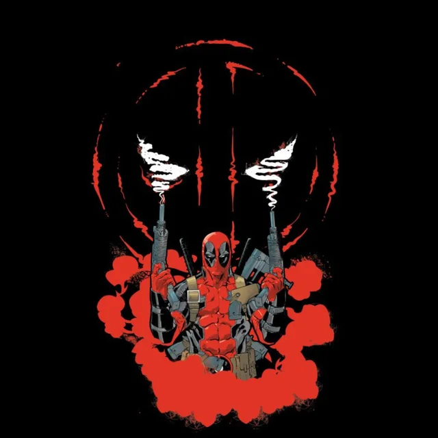 Marvel Deadpool Smoking Unisex T-Shirt - Black