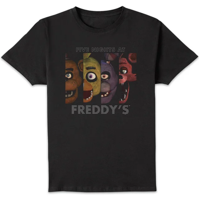 Five Nights at Freddy's Panel X4 Character Unisex T-Shirt - Black