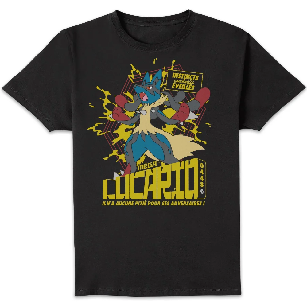 Pokémon Mega Lucario Unisexe T-Shirt - Noir - S Image 1