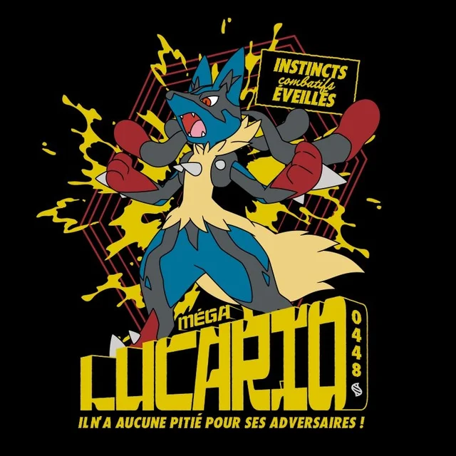 Pokémon Mega Lucario Unisexe T-Shirt - Noir