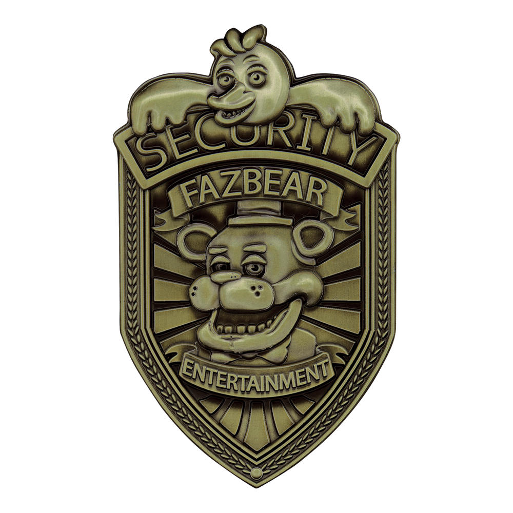 Five Nights at Freddy's Replica Security Badge – Antique Brass Edition Image 1