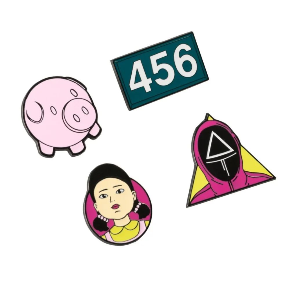 Squid Game 4 Pin Set Image 1
