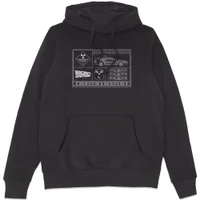 Back To The Future Schematics Hoodie - Black