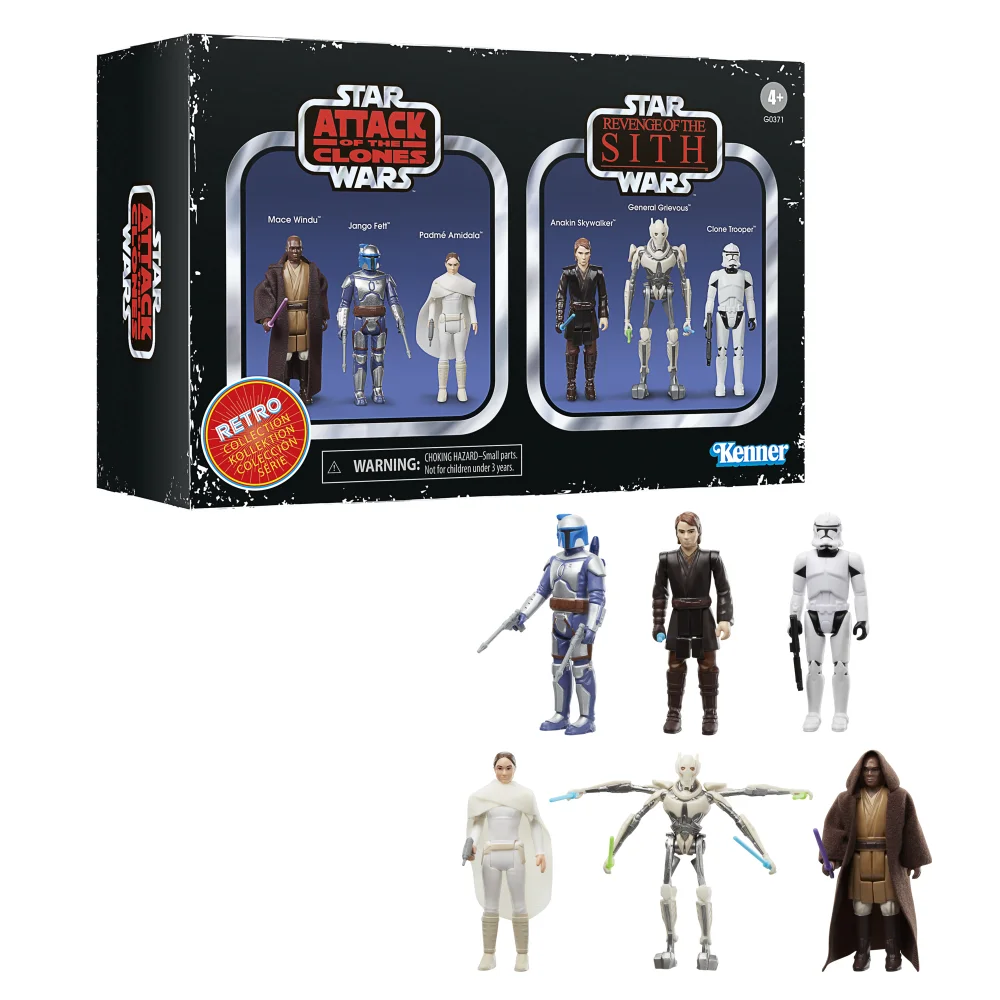 Star Wars Retro Collection Star Wars Episode II & Episode III Multipack, 3.75 Inch Collectible Action Figure 6-Pack Image 1