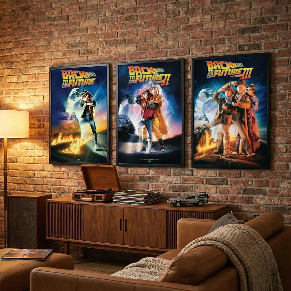 Back to the Future Trilogy: Premium Giclée A2 3-Pack with Black Frames Image 1