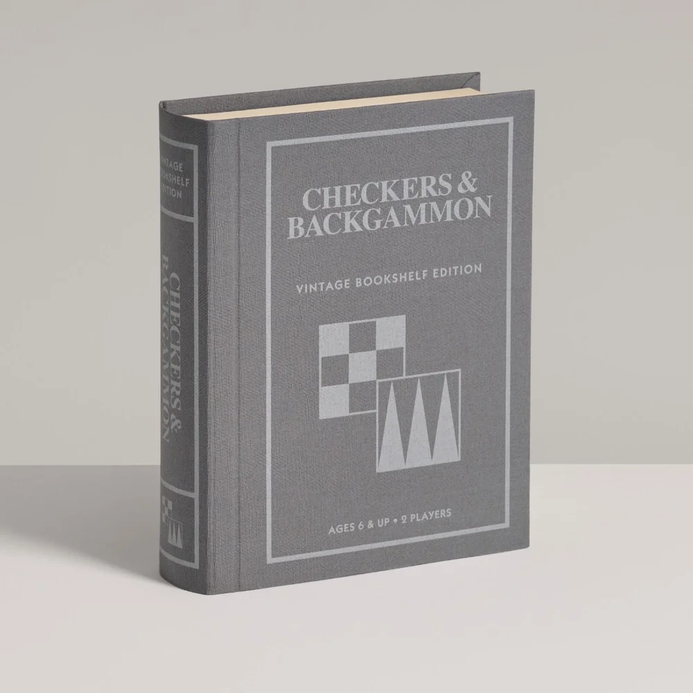 Checkers & Backgammon Vintage Bookshelf Edition Image 1