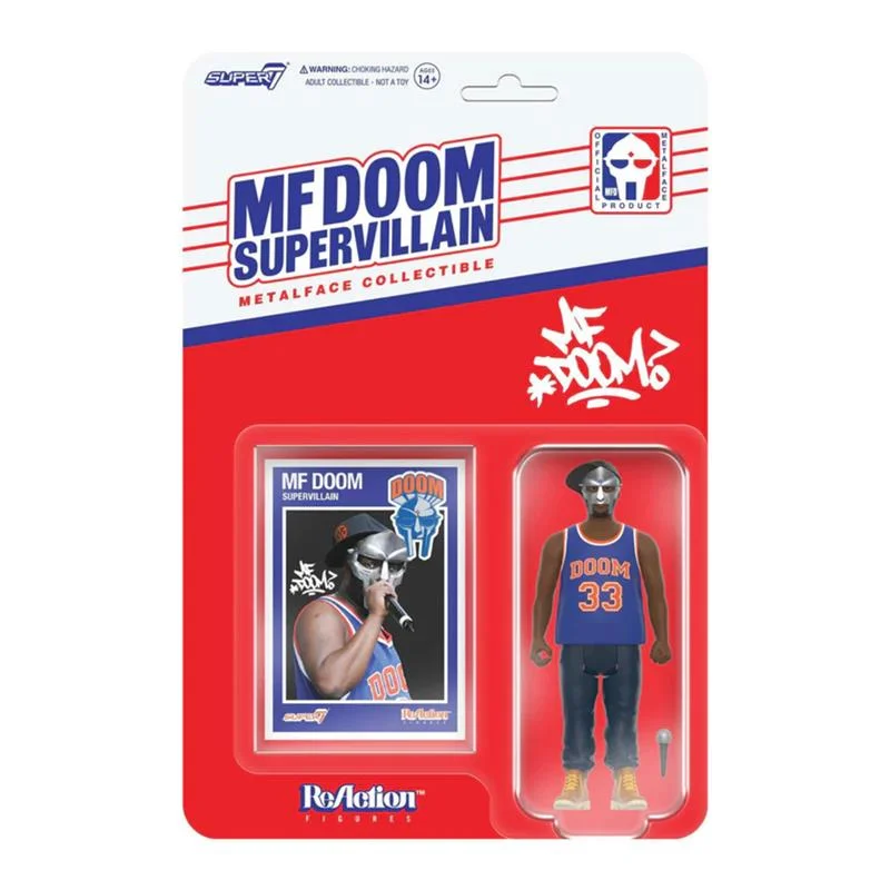MF DOOM Supervillain Metal face Super7 ReAction Figure & Collectable Trading Card Image 1