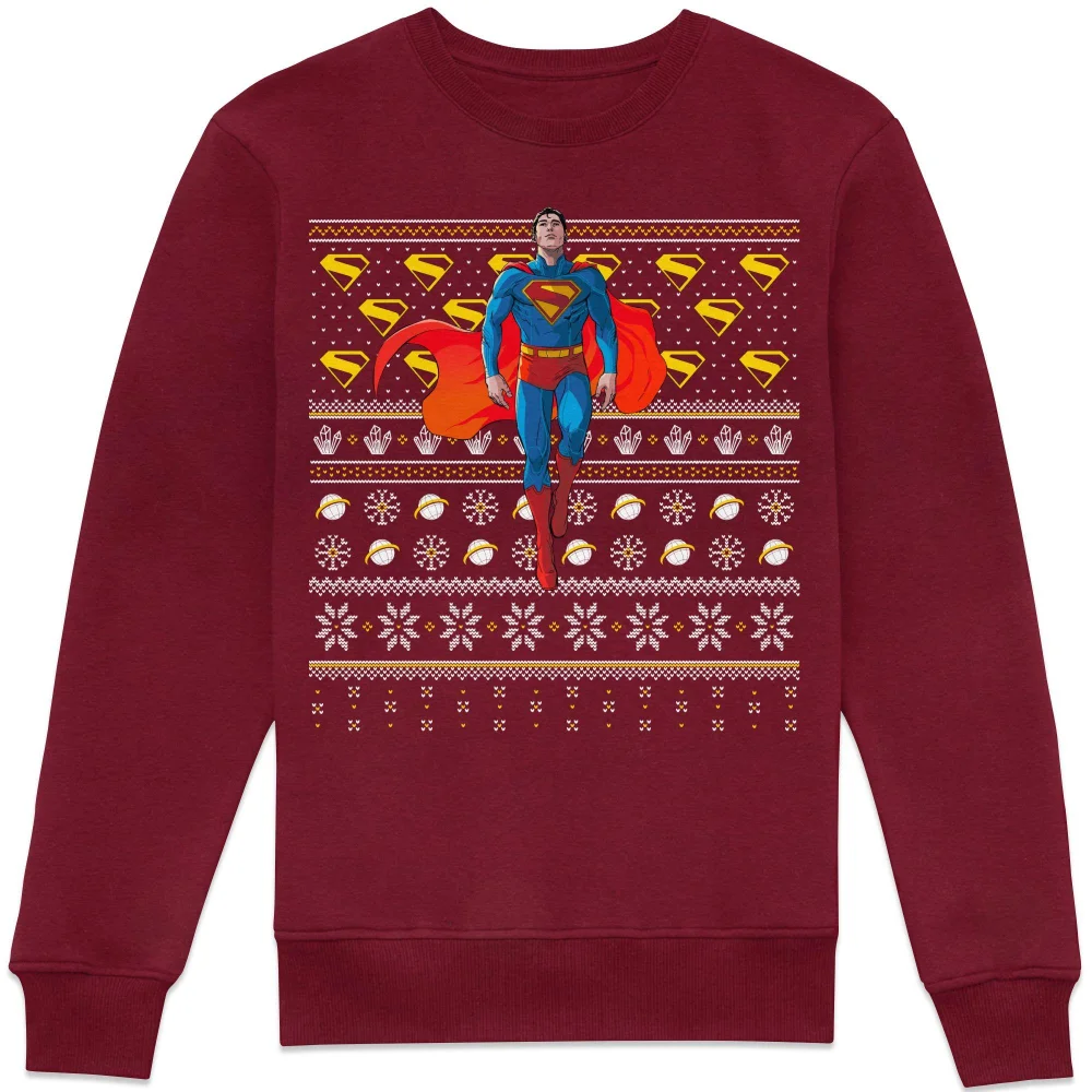 Superman Christmas Sweatshirt - Burgundy - XL Image 1