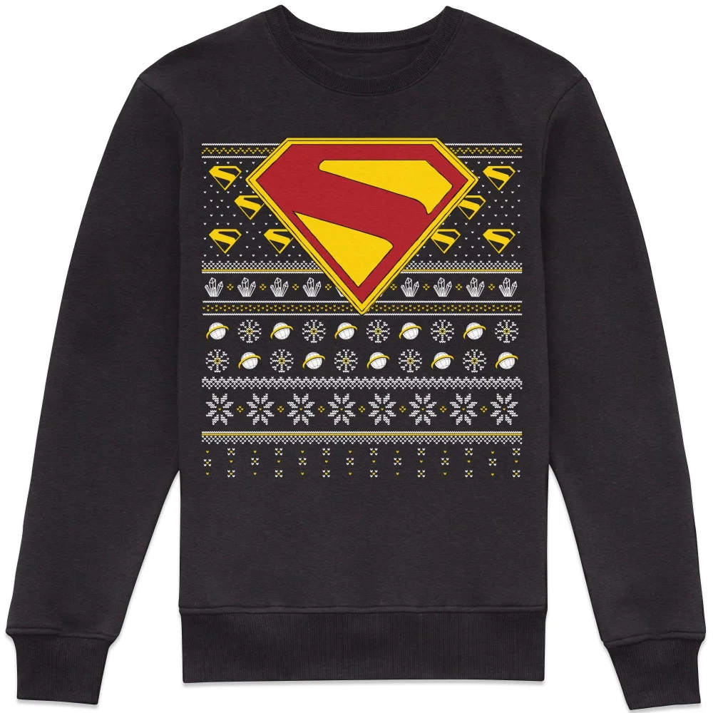 Superman Emblem Christmas Sweatshirt - Black - M Image 1