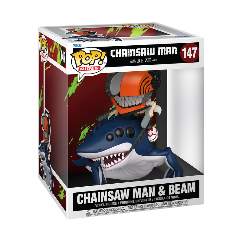 Pop! Ride Deluxe Chainsaw Man & Beam Funko POP Vinyl Image 1