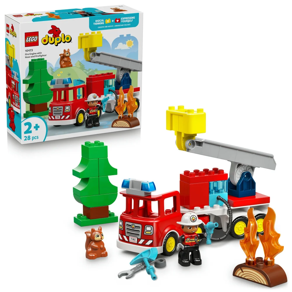 LEGO DUPLO Fire Engine with Hose and Firefighter Toy 10473 Image 1