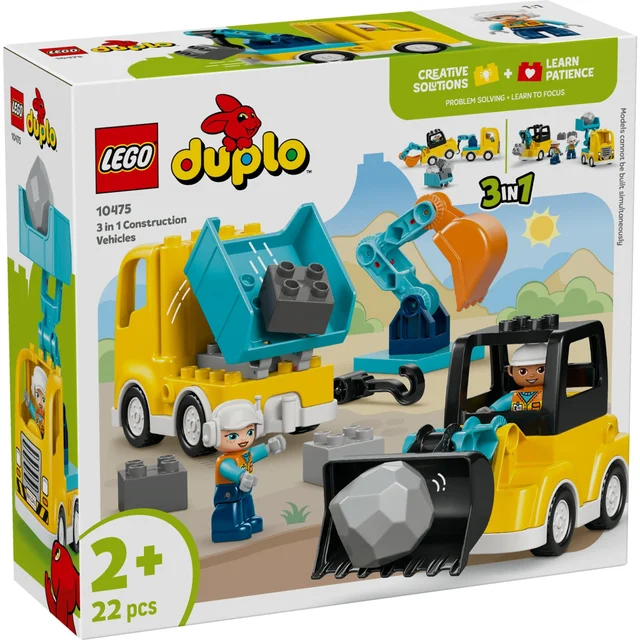 LEGO DUPLO 3 in 1 Construction Vehicles Building Toy 10475