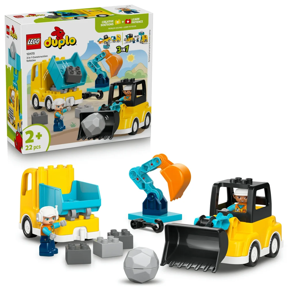 LEGO DUPLO 3 in 1 Construction Vehicles Building Toy 10475 Image 1
