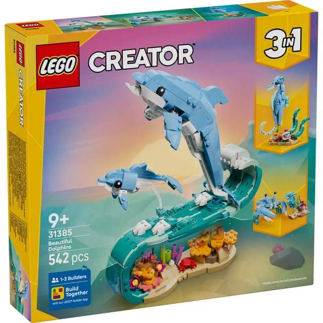LEGO Creator 3in1 Sea Animals: Beautiful Dolphins Toy 31385