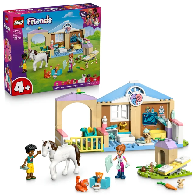 LEGO Friends Animal Vet Clinic with Toy Horse Stable 42696