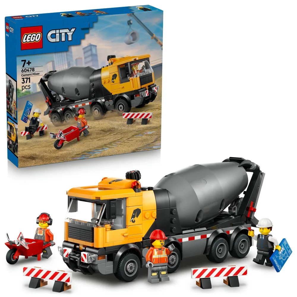 LEGO City Cement Mixer Construction Toy for Kids 60478 Image 1