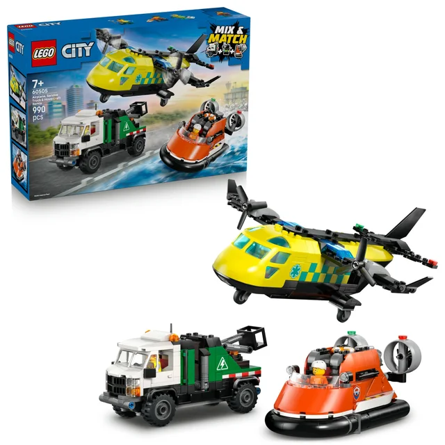 LEGO City Airplane, Service Truck & Hovercraft Remix 60505