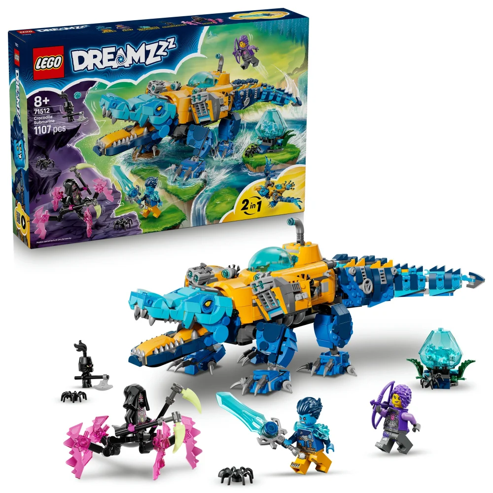 LEGO DREAMZzz 2in1 Crocodile Submarine Toy for Kids 71512 Image 1