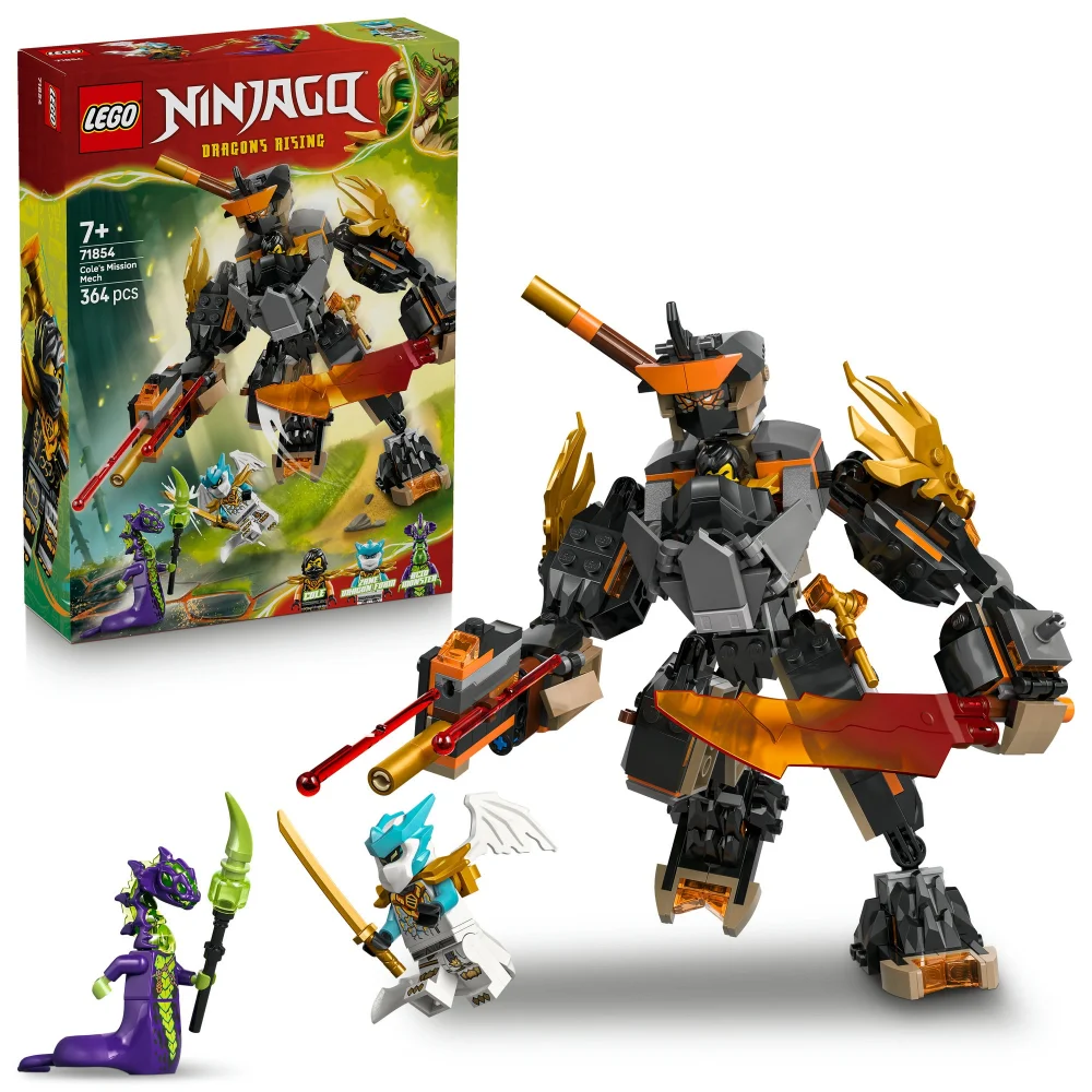 LEGO NINJAGO Cole’s Mission Mech & Dragon Zane Toy 71854 Image 1