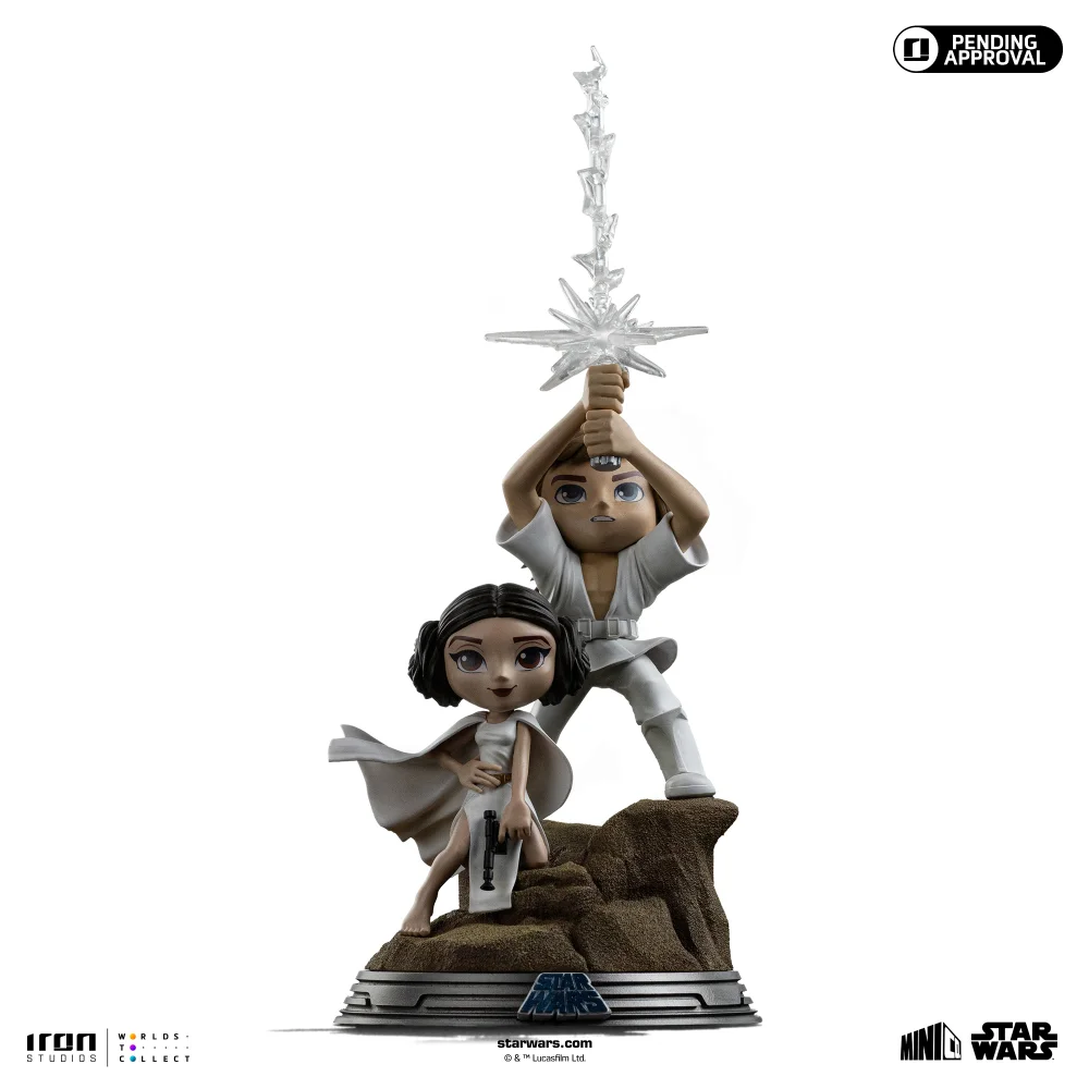 Iron Studios Star Wars MiniCo Luke and Leia Figure Image 1