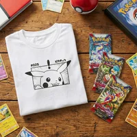 Pokémon Pikachu T-Shirt & Pokémon TCG Bundle - 3 x Base Set Scarlet & Violet Booster Packs - undefined undefined