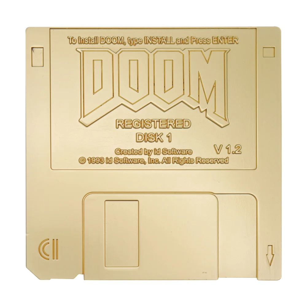 DOOM - Floppy Disk Limited Edition Imitation Gold Plated Replica Image 1