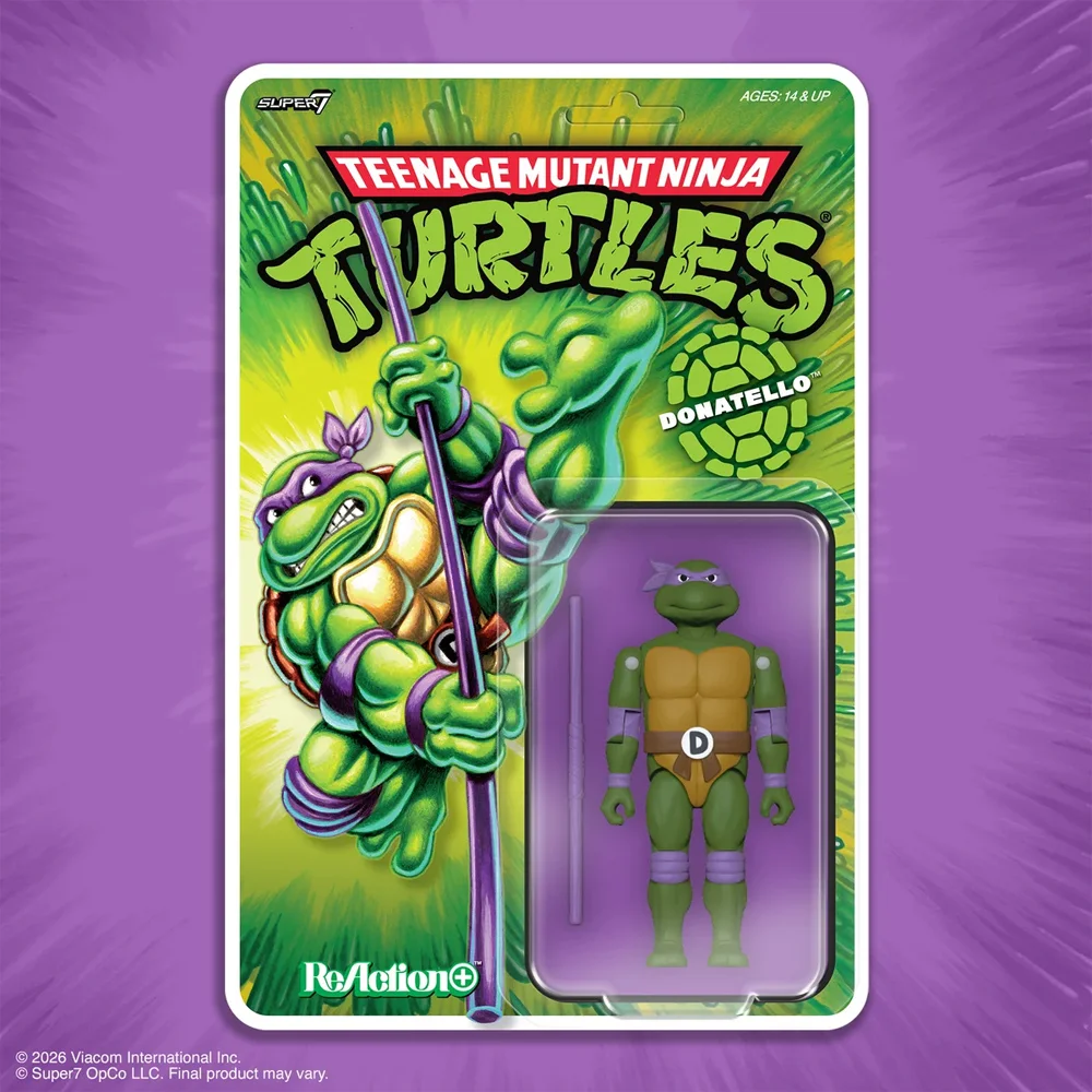 Teenage Mutant Ninja Turtles ReAction+ Wave 01 - Donatello Super7 Image 1