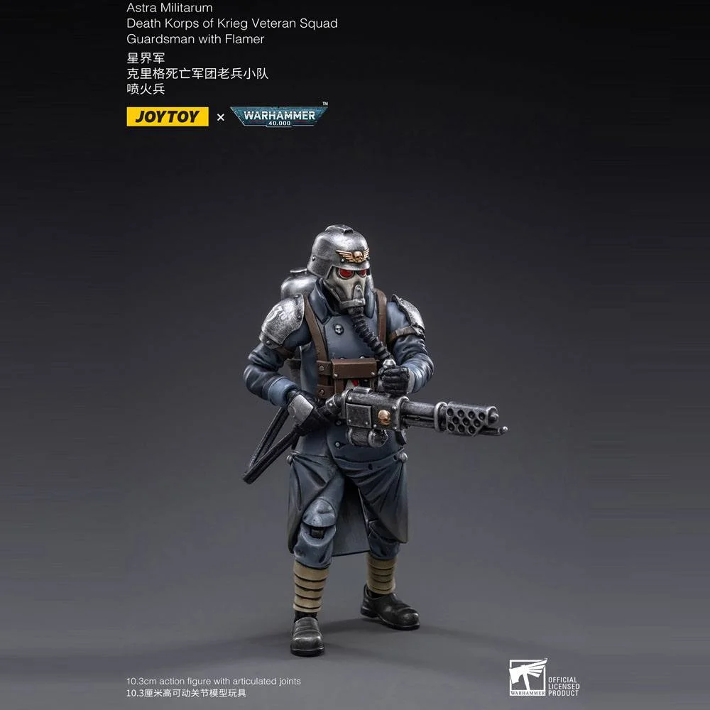 Warhammer 40k Action Figure 1/18 Death Korps of Krieg Veteran Squad Guardsman with Flamer 10 cm Image 1