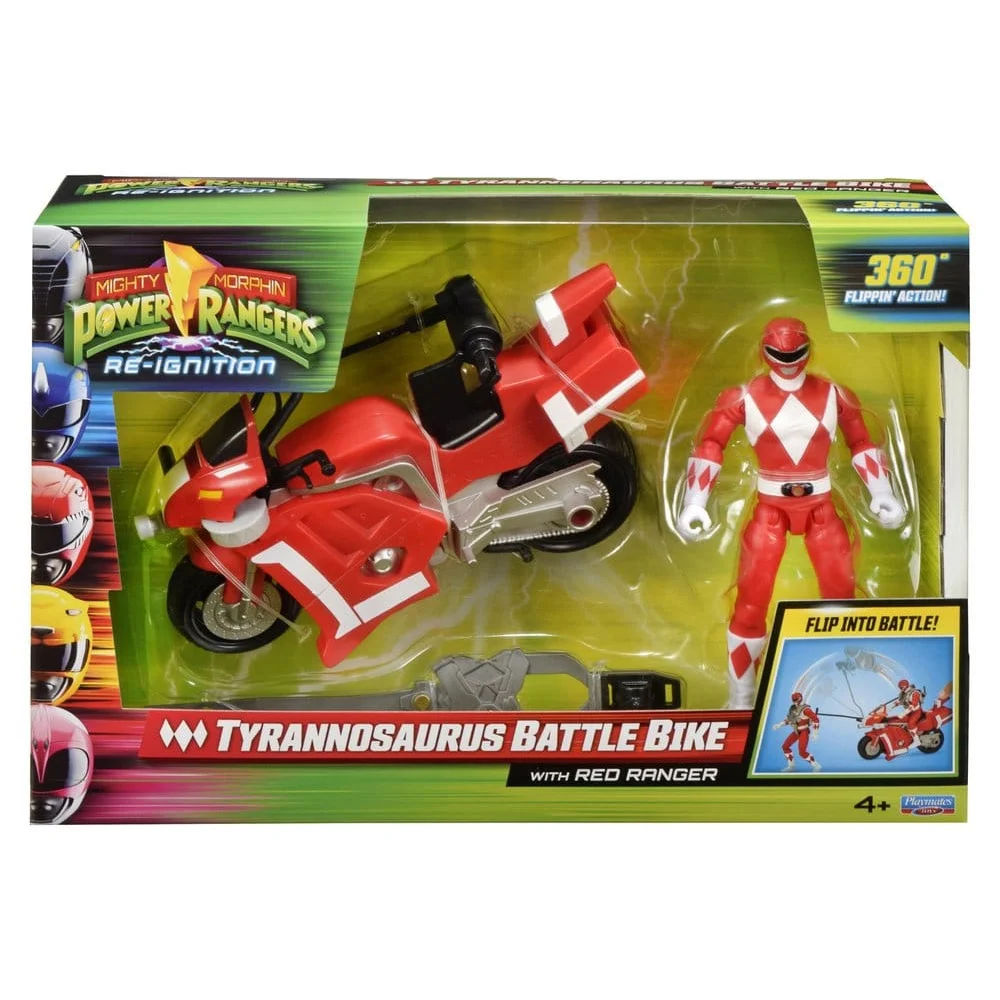Mighty Morphin Power Rangers Battle Bike Vehicle Tyrannosaurus Rex with Red Ranger 18 cm Image 1