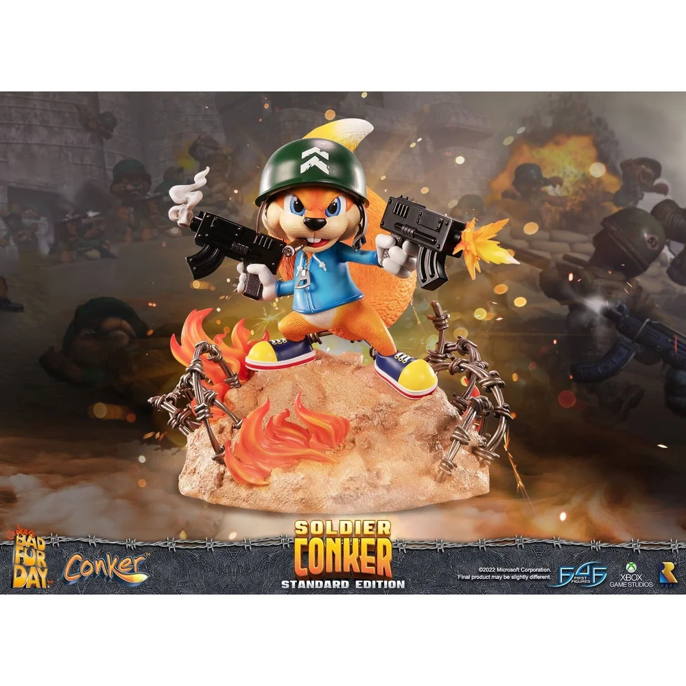 First 4 Figures Conker's Bad Fur Day Soldier Conker Resin Statue (33cm) Image 1
